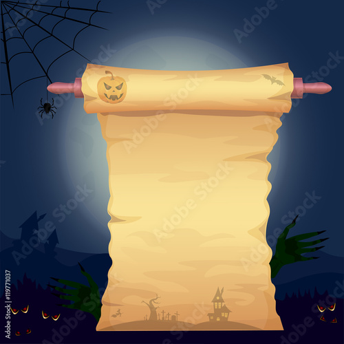 Parchment against the backdrop of the moon