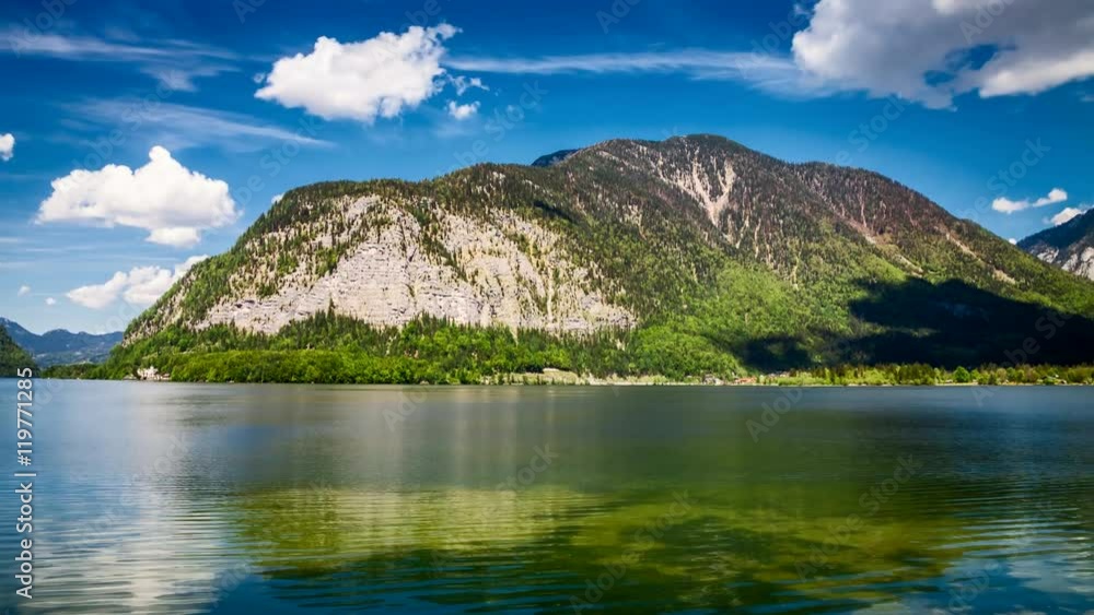 Hallstatt and Mountain lake in Alps, 4k timelapse Hallstatt and Mountain lake in Alps, 4k timelapse
