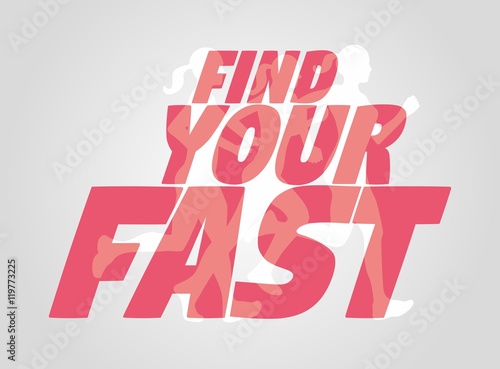 Poster design concept with running women silhouette