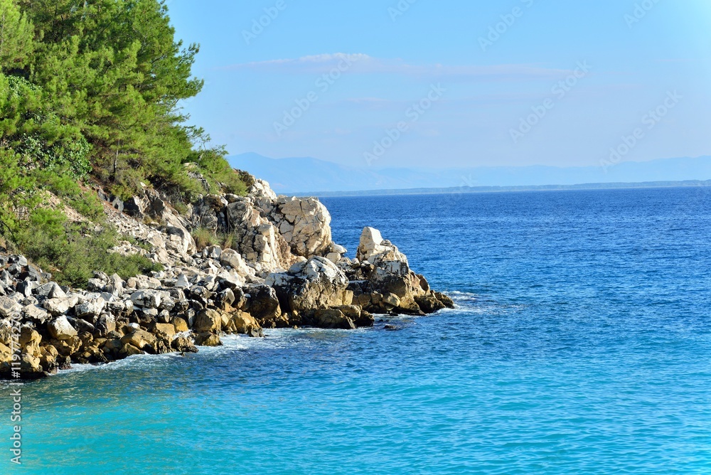 Landscape from the Marble Beach in Thassos Island, Greece