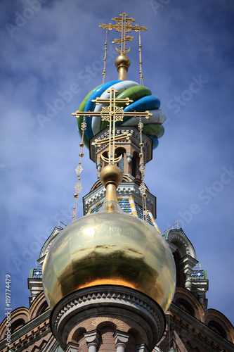 Gold dome of a Christian cathedral
