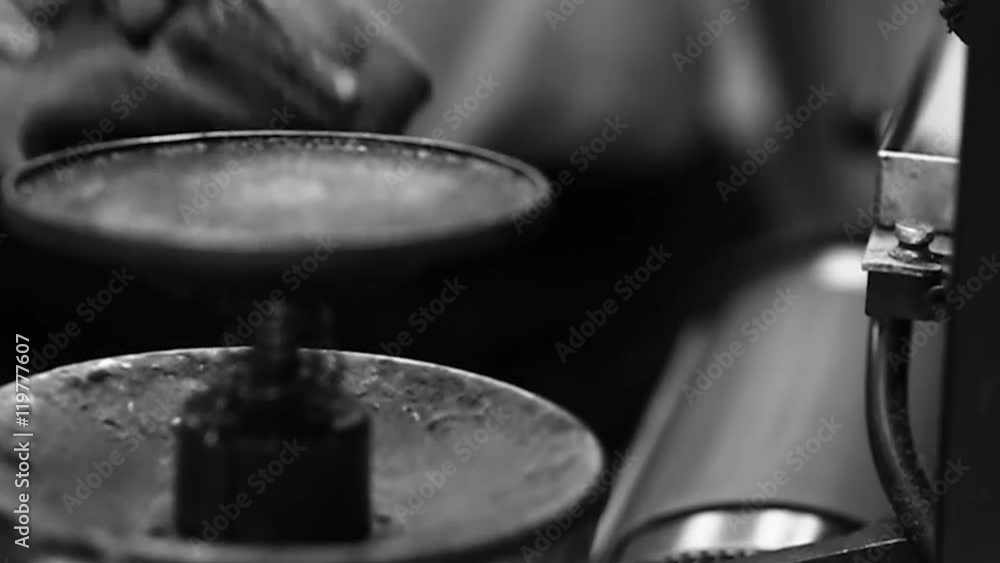 Printing Press in Print Shop in Black and White Printing Press in Print Shop in Black and White
