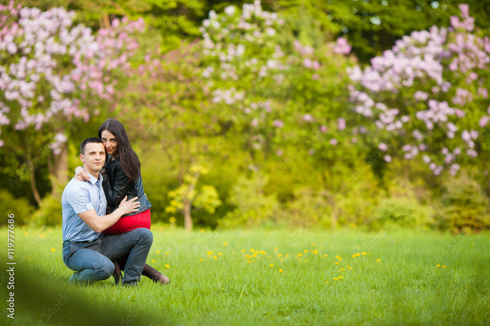 Young couple in love in nature Young couple in love in nature