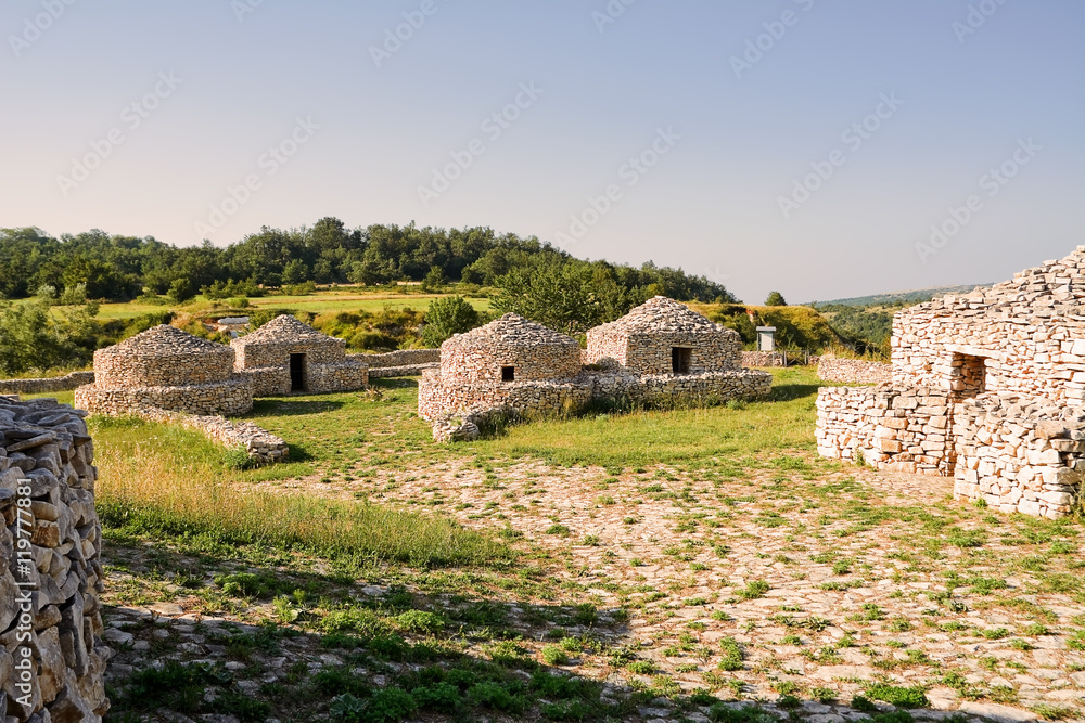 reconstruction village Paleolithic in Abruzzo (Italy)