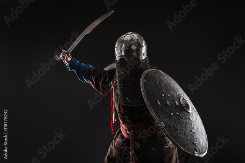 Canvas Print Mongol warrior in armour