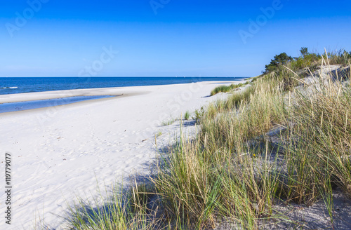 Sandy beach on Hel Peninsula  Baltic sea  Poland