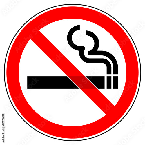 srr71 SignRoundRed - German - Verbotszeichen: Rauchen verboten  - english - prohibition sign: smoking ban - g4699 photo