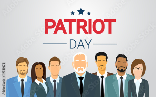 Group of Business People Team National USA Patriot Day Banner