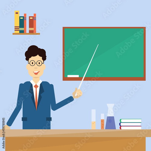 Professor Point Pointer To Green School Clack Board