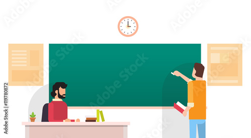 Student Write Chalkboard University Education