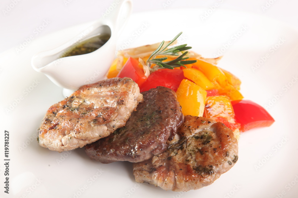 pork steaks with vegetables pork steaks with vegetables