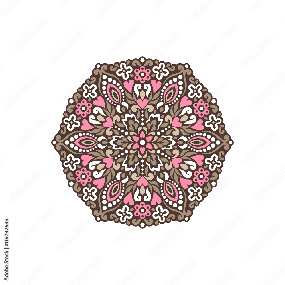 Abstract Flower Mandala. Decorative ethnic element for design. Abstract Flower Mandala. Decorative ethnic element for design.