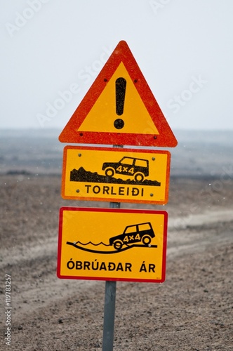 Iceland traffic signs - it's dangerous driving over there!