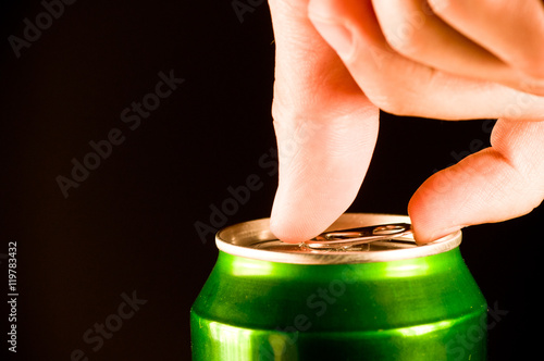 opening a can of beer
