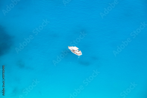 yacht seen from above