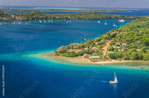 Yacht cruising Kingdom of Tonga,  from above photo