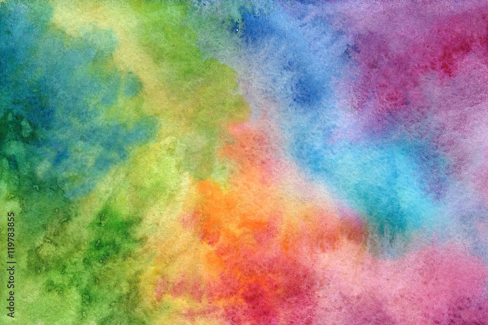 Multicolored background in watercolor - obrazy, fototapety, plakaty 