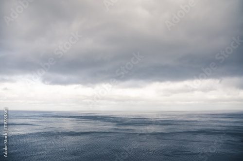 heavy clouds over the sea