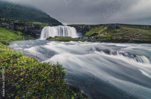 Kirkjufell waterfall landscape  Iceland