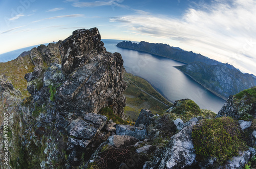 mountain range of Senja island, Norway photo