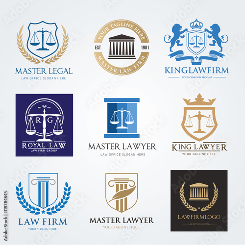 Lawyer logo collection. The judge, Law firm logo template, lawyer set of vintage labels. full vector logo and easy to edit able.
