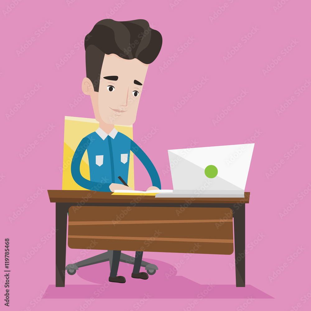 Student using laptop for education. Student using laptop for education.