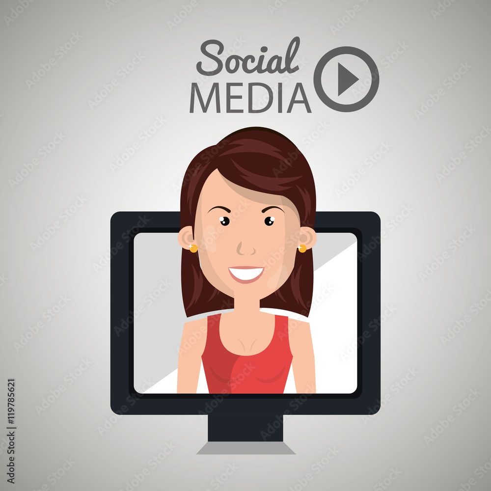 woman social media apps vector illustration eps10 woman social media apps vector illustration eps10