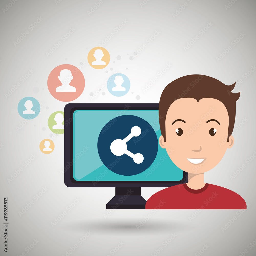 man social media apps vector illustration eps10 man social media apps vector illustration eps10