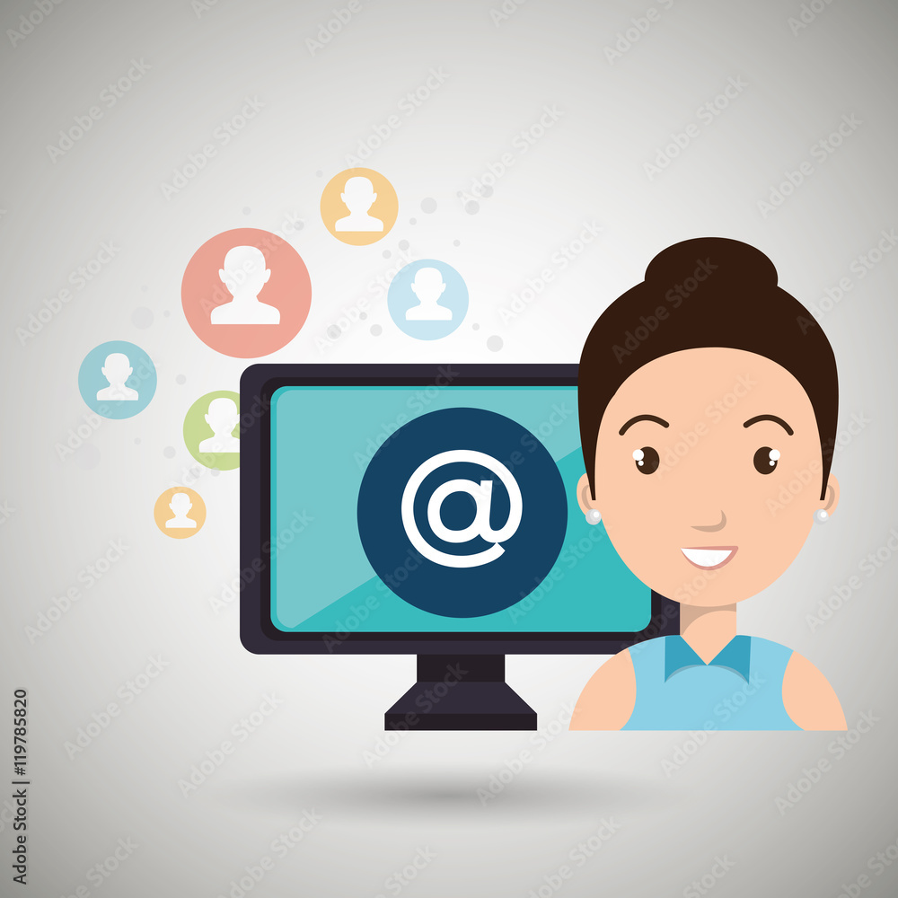 woman social media apps vector illustration eps10 woman social media apps vector illustration eps10