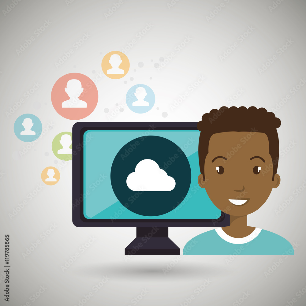 man social media apps vector illustration eps10 man social media apps vector illustration eps10