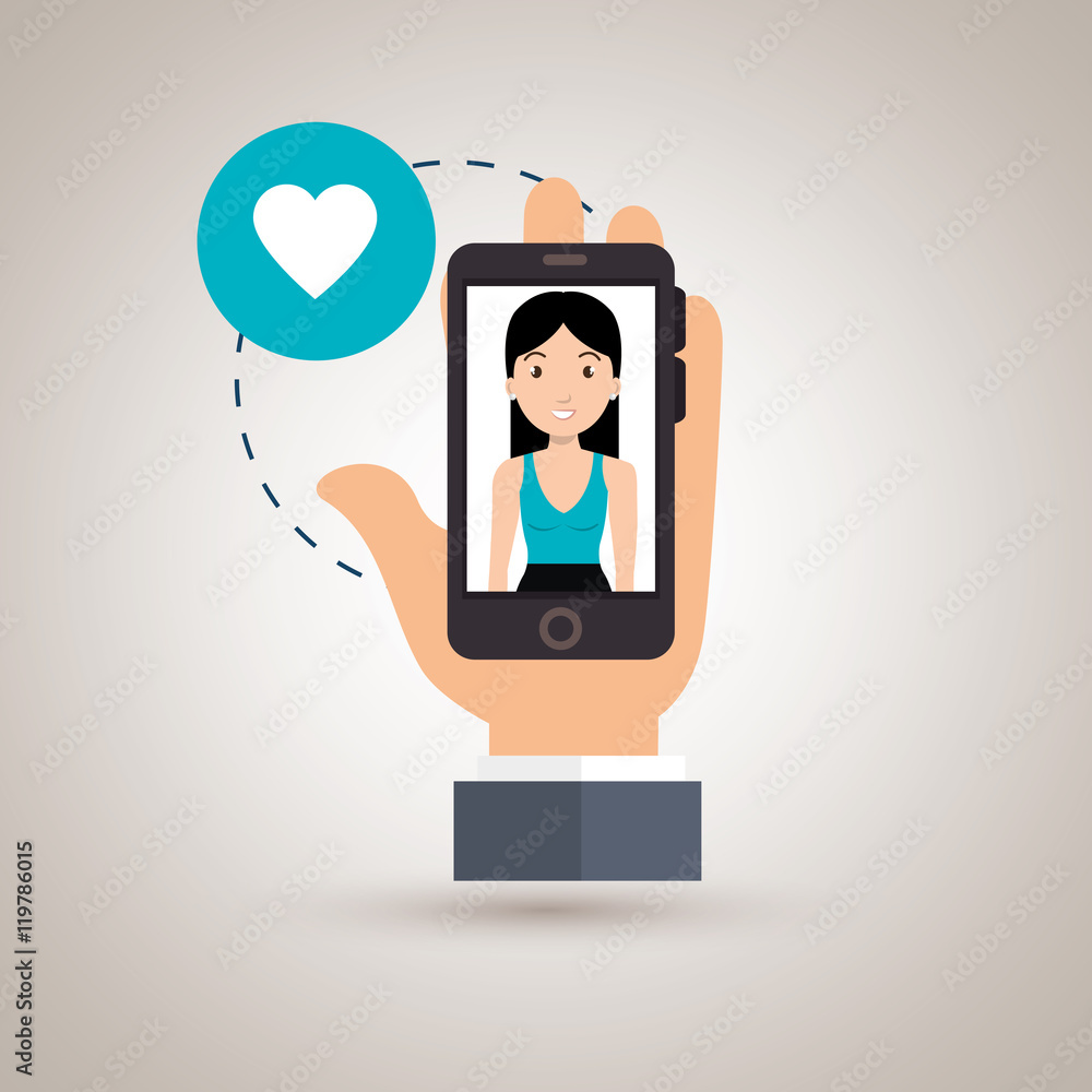 hand smartphone woman media vector illustration eps10 hand smartphone woman media vector illustration eps10