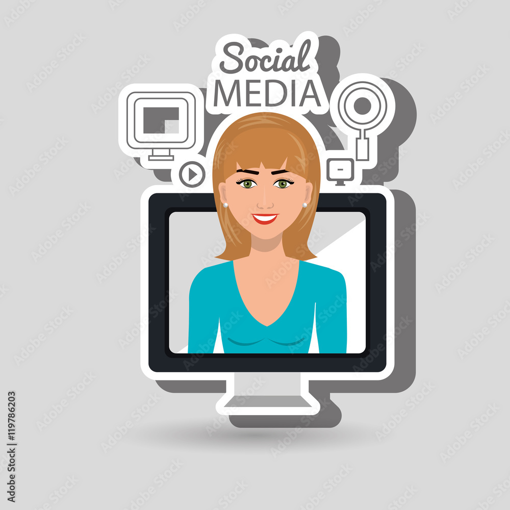 woman social media apps vector illustration eps10 woman social media apps vector illustration eps10