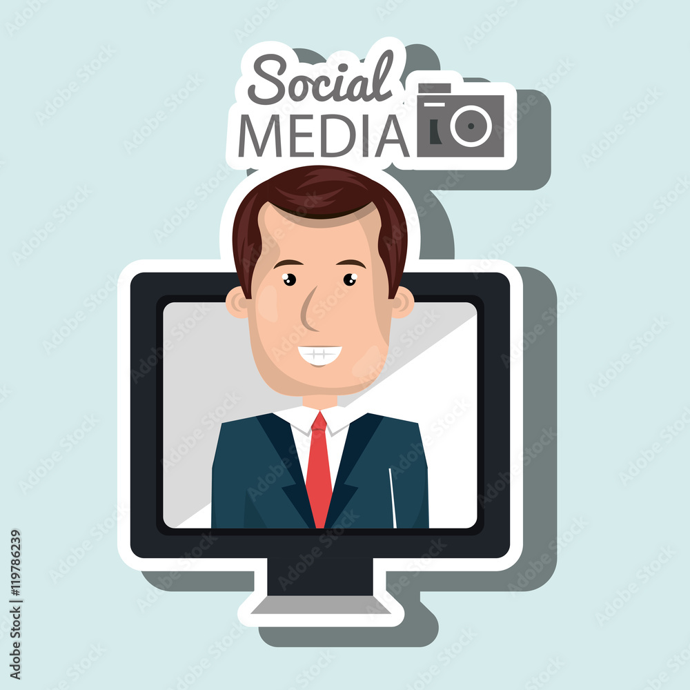man social media apps vector illustration eps10 man social media apps vector illustration eps10