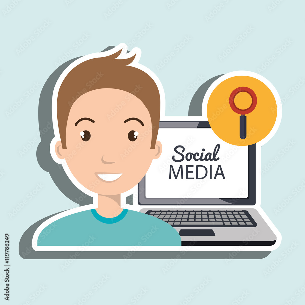man social media apps vector illustration eps10 man social media apps vector illustration eps10