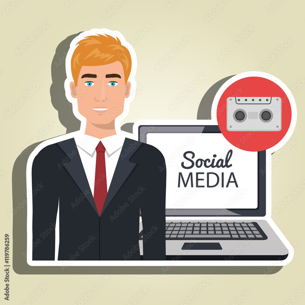 man social media apps vector illustration eps10 man social media apps vector illustration eps10