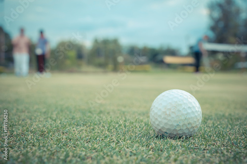 Golf ball lip of hole on green