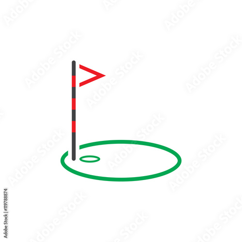 Golf course line icon, outline vector logo illustration, linear pictogram isolated on white
