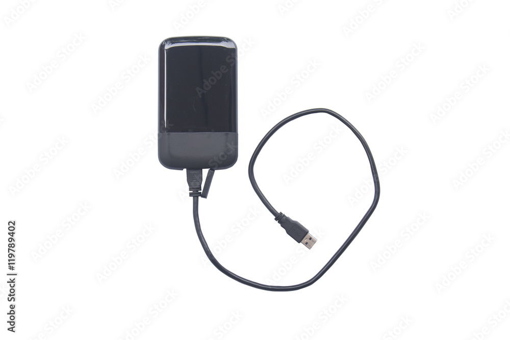 External hard disk isolated on white background.. External hard disk isolated on white background..