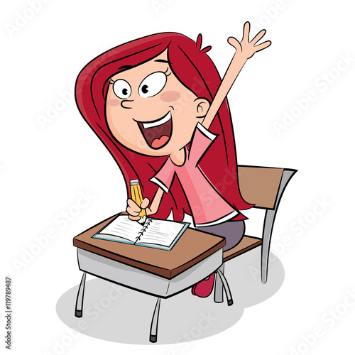 hand-up schoolgirl.