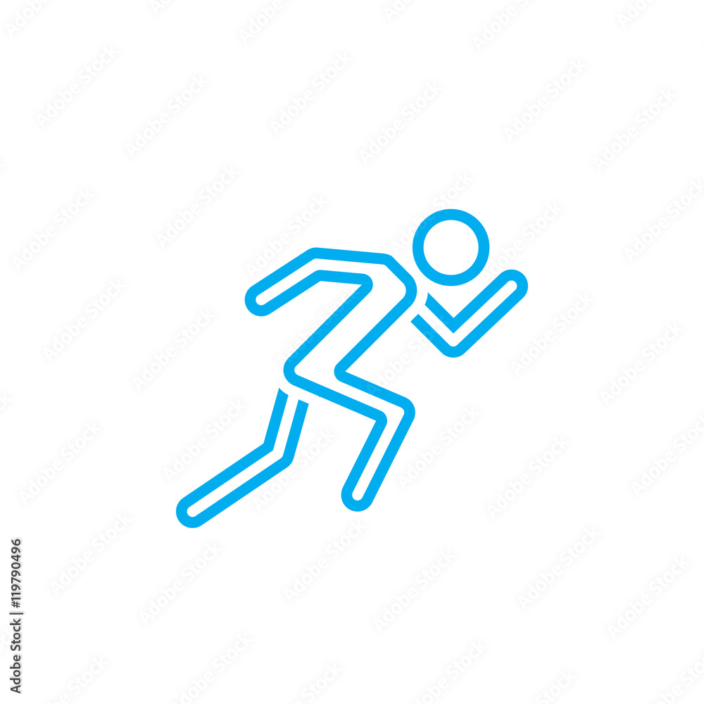 Running line icon, outline vector logo illustration, linear pictogram isolated on white Running line icon, outline vector logo illustration, linear pictogram isolated on white