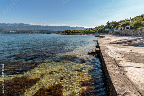 Beach in Novigrad Dalmatia, Croatia