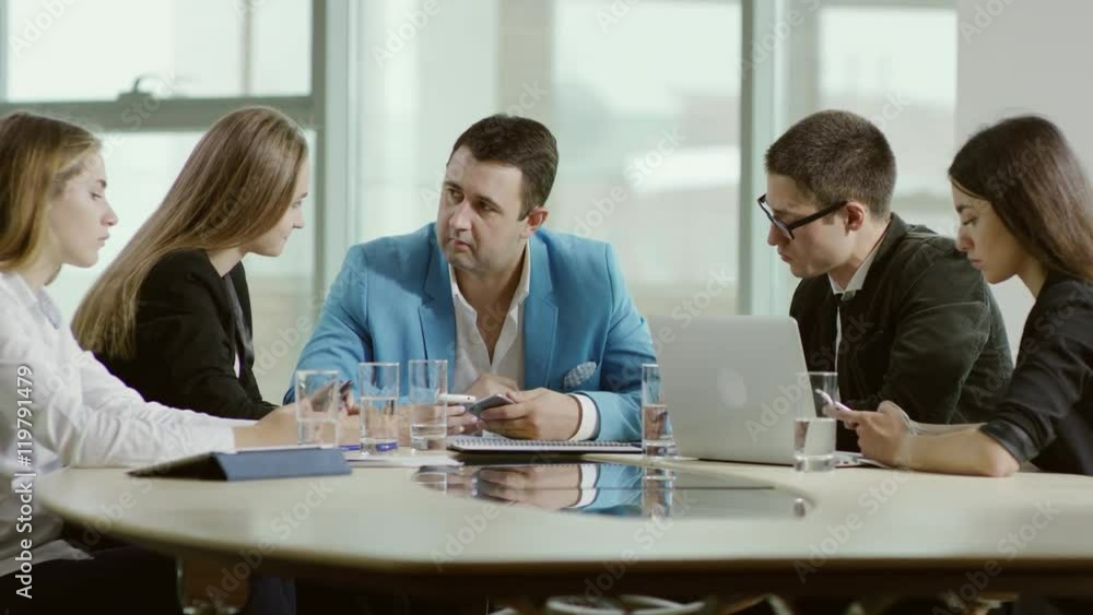 business and technology. all people using phone on meeting business and technology. all people using phone on meeting