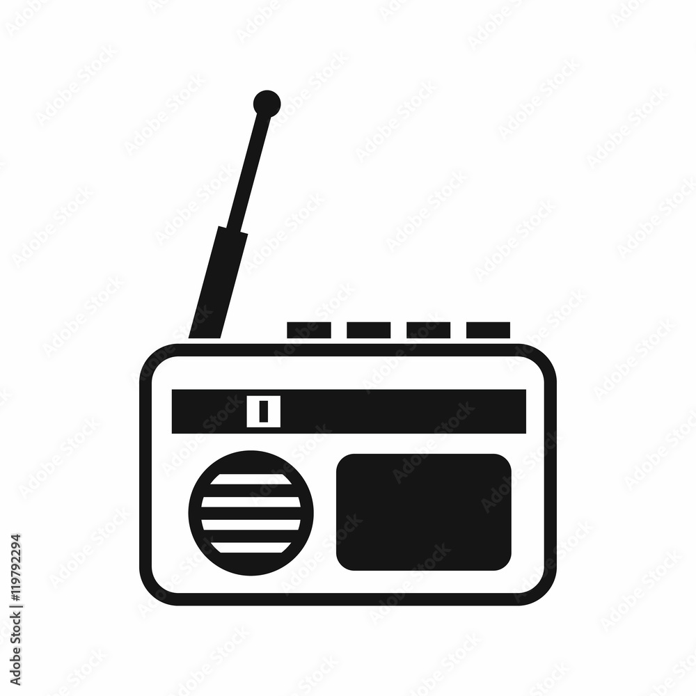 Radio icon in simple style isolated on white background. Music symbol