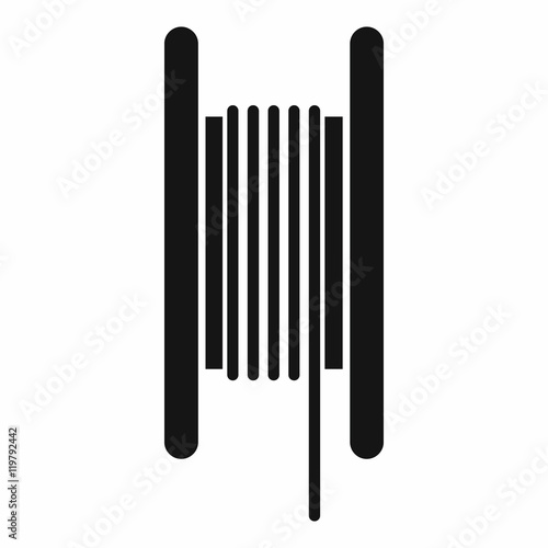 Electric cable in coil icon in simple style isolated on white background. Cable routing symbol