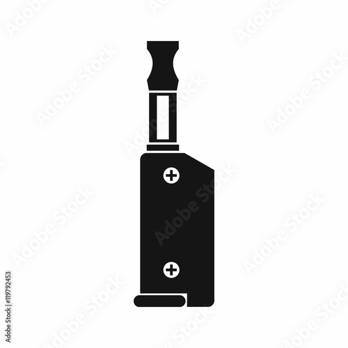 Electronic cigarette with mouthpiece icon in simple style isolated on white background. Smoking symbol
