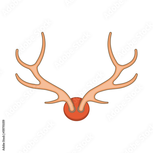 Antlers icon in cartoon style on a white background