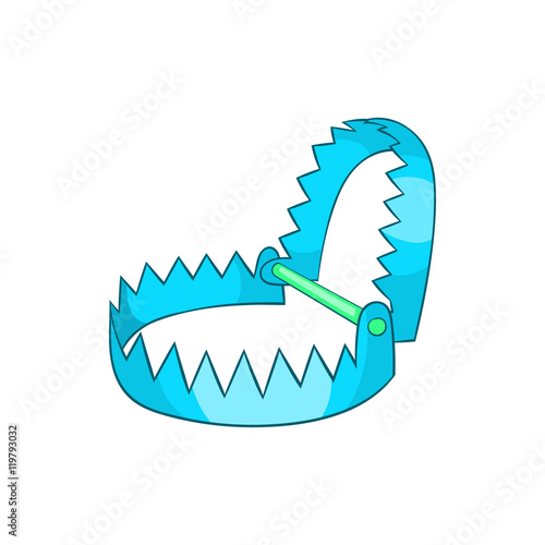 Sharp metal trap icon in cartoon style on a white background