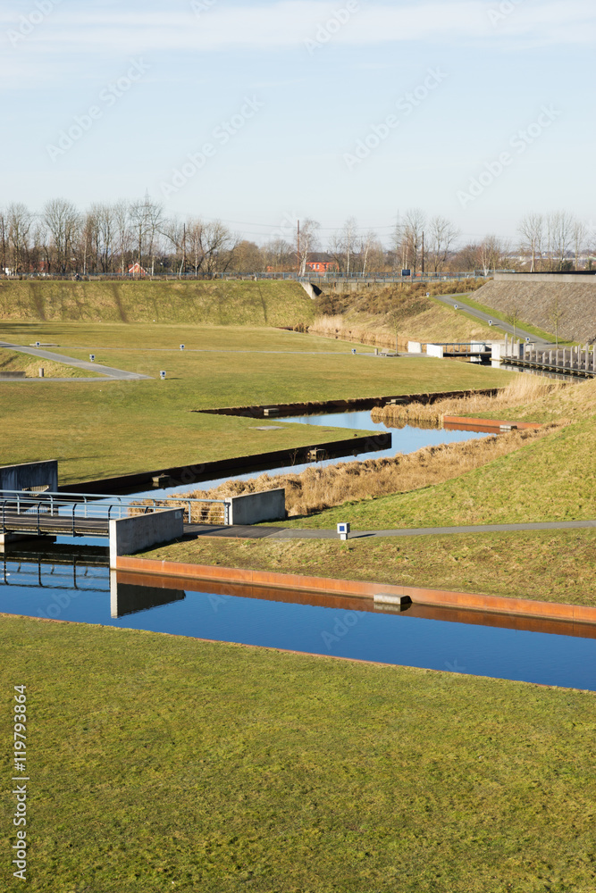 Kanalsystem an der Jahrhunderhalle in Bochum, Nordrhein-Westfalen