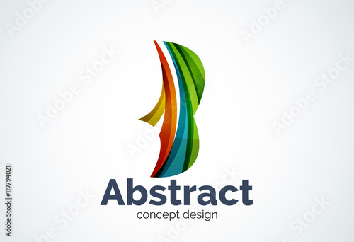 Abstract wave logo template, smooth motion concept