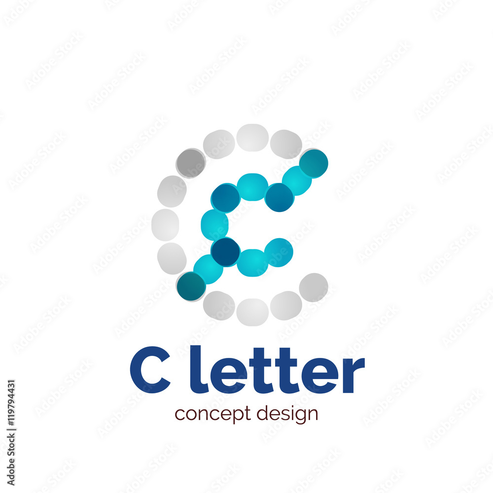 Vector modern minimalistic dotted letter concept logo